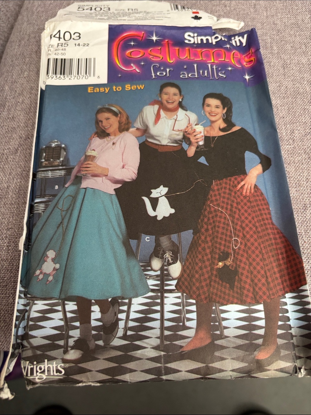 Simplicity Women's Circle & Skater Skirt Pattern in Teal, Black & Red Plaid